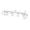 Ring ceiling lamp 6L gray