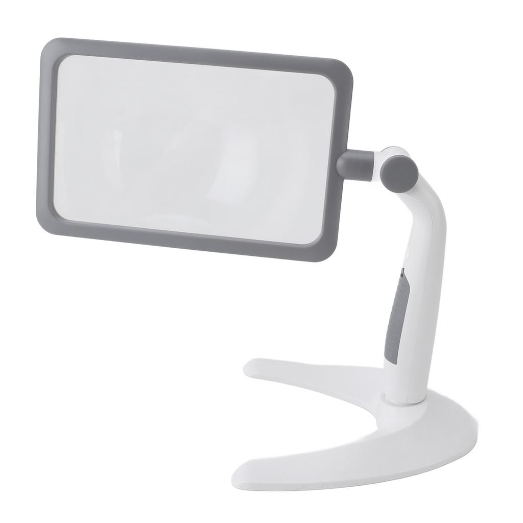 Magnifying Glass with Light Stand 48 LEDs 2.5X Rotating 3 Color Temp Magnifier for Reading Seniors Low