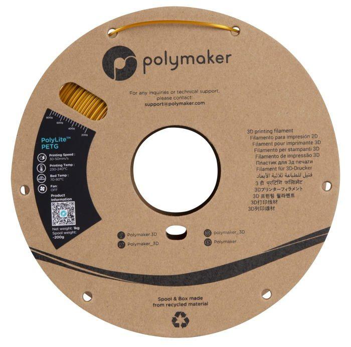 Filament 3d - polymaker - polylite petg gold - 1,75mm - 1kg - fdm