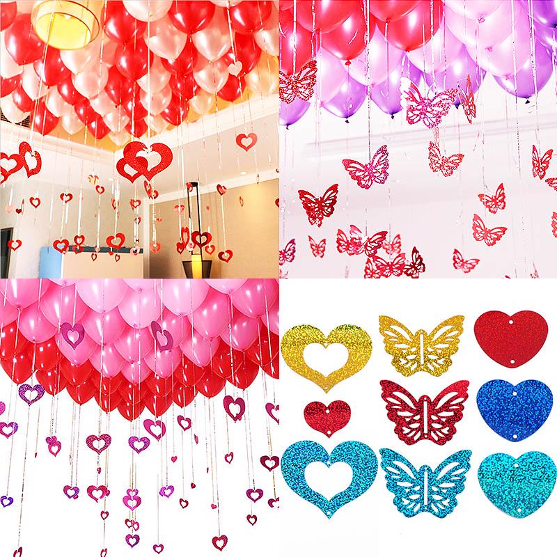 Birthday DIY Wedding Party 50PCS/Set Paillette Pendant Heart Butterfly Decorations 100PCS/1Set AVE