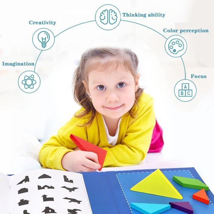 Enfants - YIM91109001 - Puzzle Magnétique en Bois - Dessins animés et BD - 96 pièces - Bleu