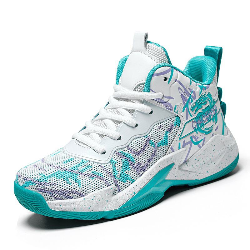 New Spring Men's Basketball Shoes: Breathable Mesh Sneakers for Youth, Students, and Big Children. Large Sizes Available.