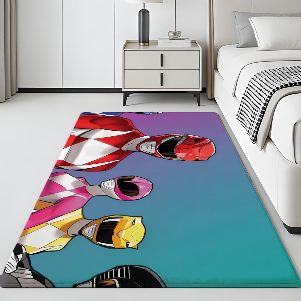 TV Series - P-Power R-Rangers Floor Mat Soft Flannel Entrance Door Mat Non Slip Absorbent Bathroom Bedroom Floor Rug