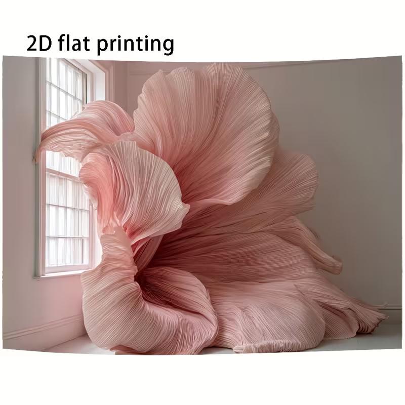 2D Flat Print Pink Pleated Flower Backdrop for Fashion & Beauty Photoshoot