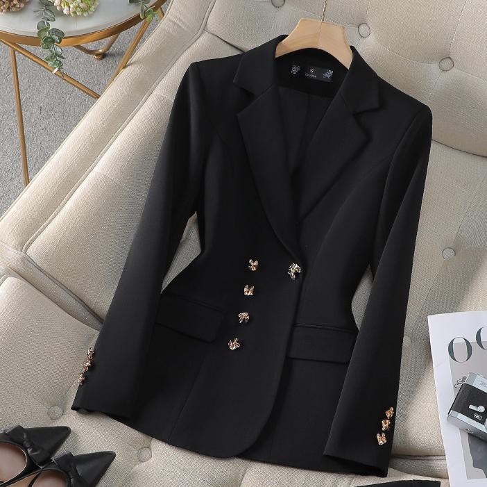 Осенне-весенний женский брючный костюм из 2 предметов, женская деловая рабочая одежда, формальный пиджак и брюки