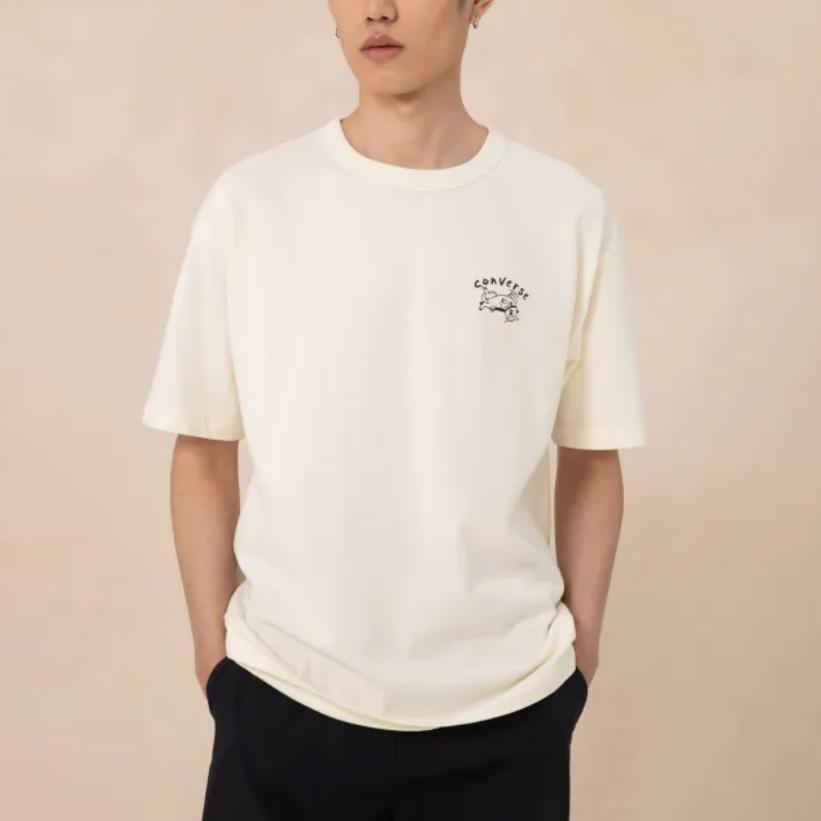 Новые мужские футболки Converse бежевого цвета MCH621-W2Y