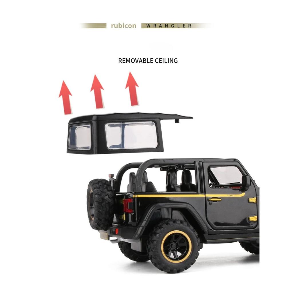 1/32 Jeeps Wrangler Rubicon 1941 Внедорожные литые легкосплавные автомобили и игрушечные транспортные средства Модель автомобиля Звуковые и световые игрушки для детей Подарки