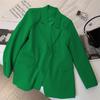 Casual Long Sleeve Blazer Suit Solid Color Jacket for Women Fashion Korean Business Formal Blazers Suits Green Black