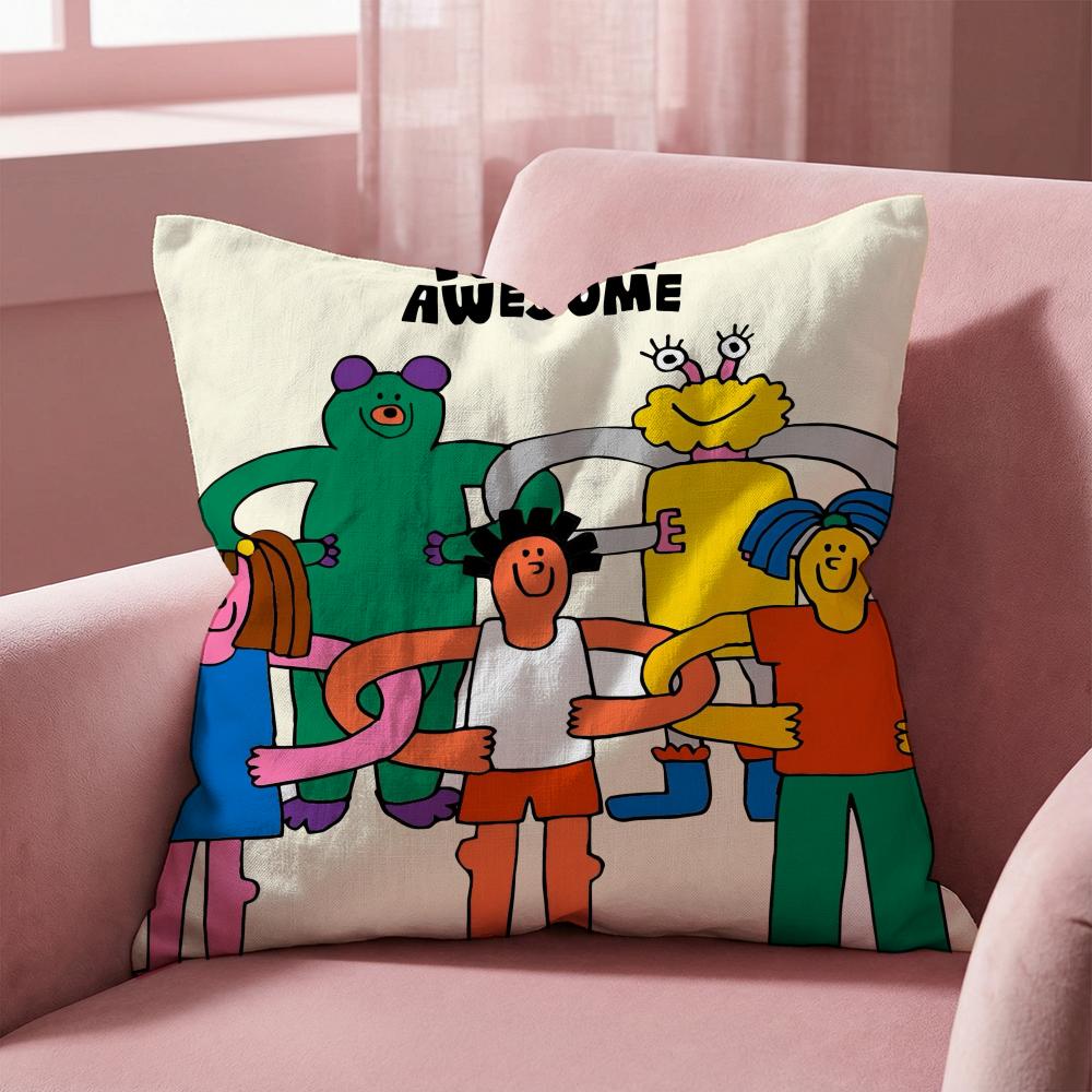 Embrace creativity Cushion Cover Multi-Scene Pillow Cover for Home & Car - Reversible, Soft & Durable for Daily Use
