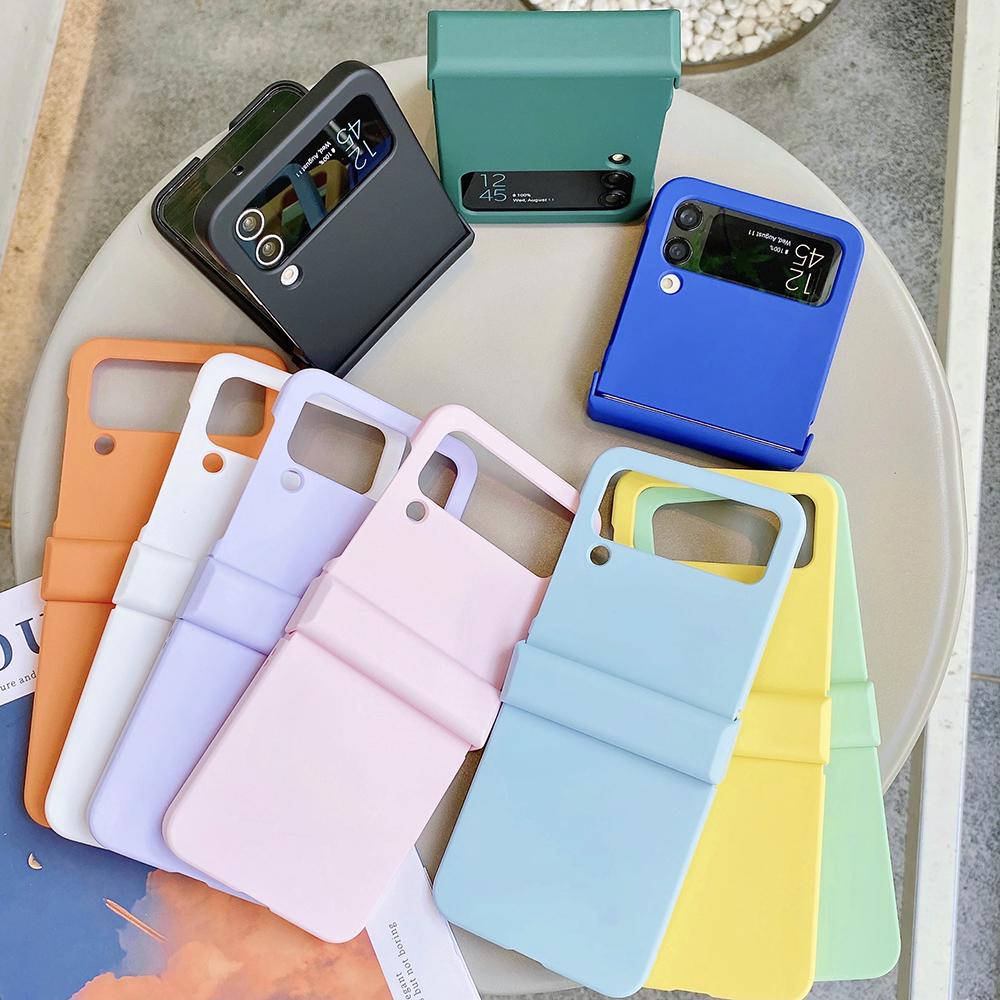 Защитная крышка ярких цветов для Samsung Galaxy Z Flip 4 3, жесткий противоударный чехол для ПК