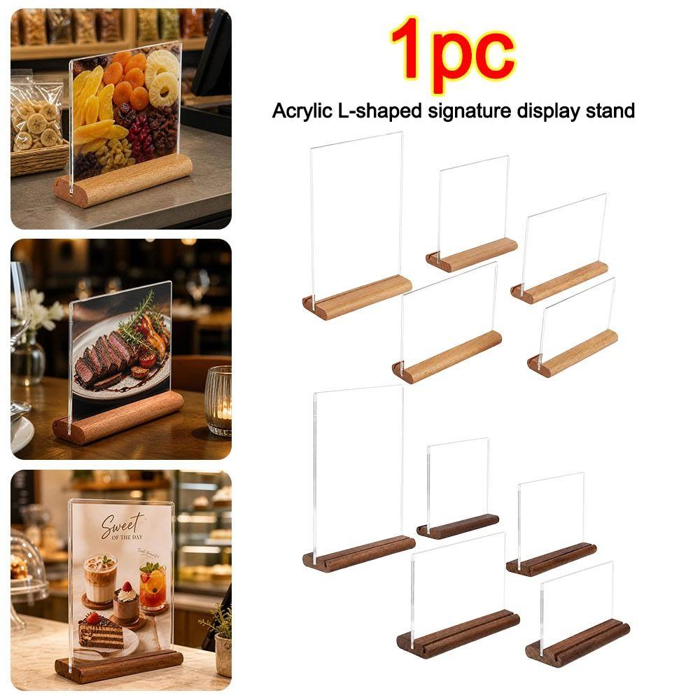 Vertical Standing Price Display Stand Solid Wood Base Poster Stand Display Tabletop Display