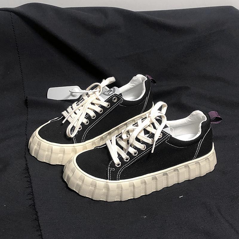 Canvas Shoes for Women Platform Sneakers Lace Up Walking Shoes Students Wild Chunky Sneakers Fashion Women's Vulcanized Shoes