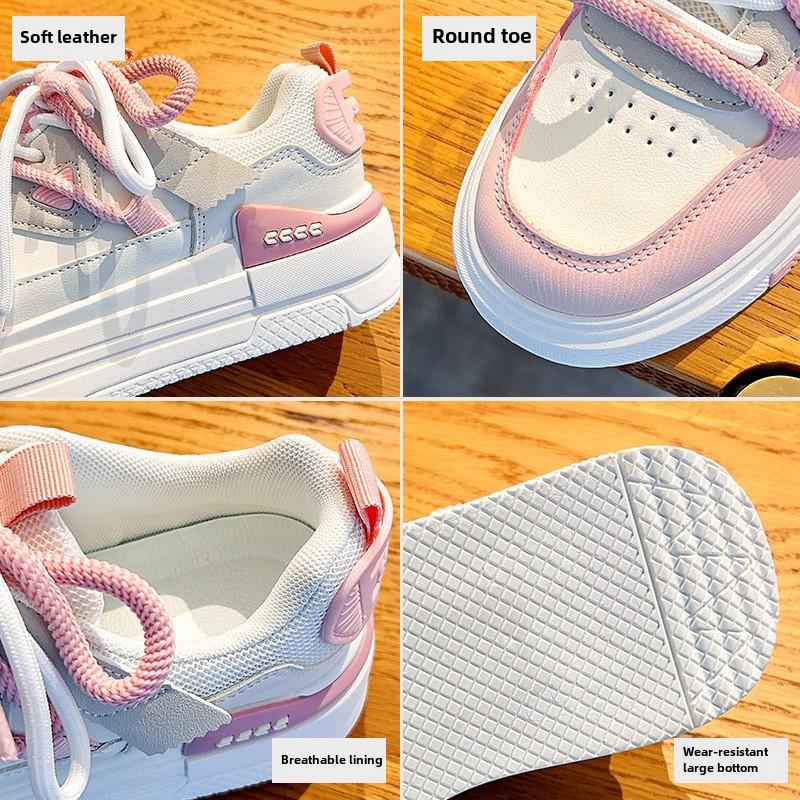 Модные женские кроссовки Белая обувь 2024 Новая осенняя студенческая версия Повседневная Нескользящая Толстая подошва Модная обувь для скейтборда