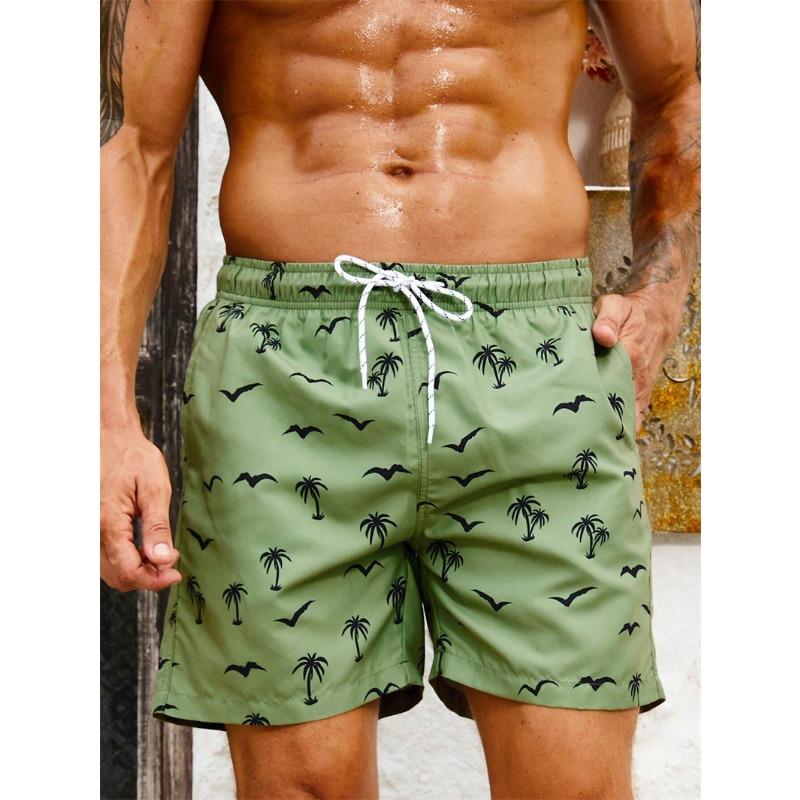 Новые мужские шорты для плавания Board Shorts Купальные шорты Плавки На шнурке Эластичные Быстросохнущие Короткие Пляжные Гавайские Повседневные Пляжные Шорты для плавания