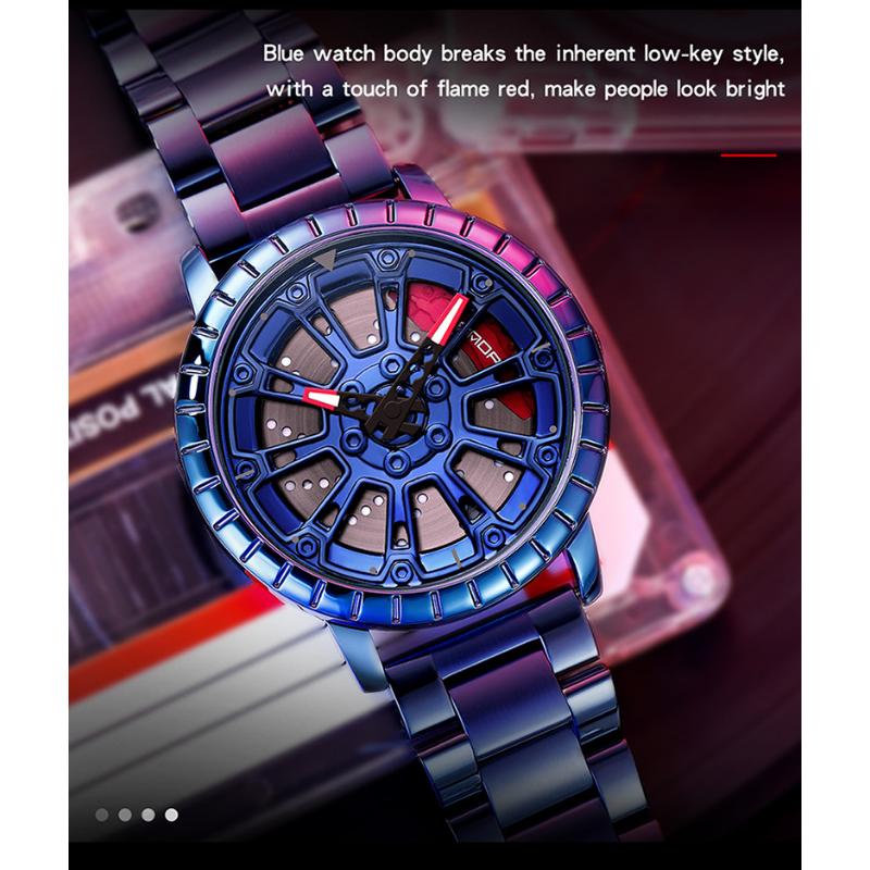 SANDA Новые мужские кварцевые часы со стальным ремнем, модные тенденции, простые креативные полые кварцевые мужские часы