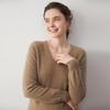 Women's V-Neck Loose Cashmere Sweater, Warm Knitted Pullover, Solid Color, Versatile & Trendy.