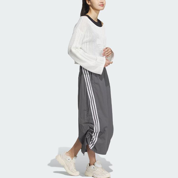 adidas Прозрачный вязаный топ с длинными рукавами Originals, белые топы JI7043