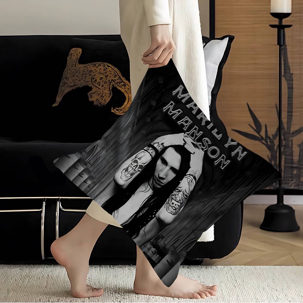 Classic Rock Band MMarilyn MManson Pillow Gift Home Office Decoration Bedroom Sofa Car Cushion Cover Case 45x45
