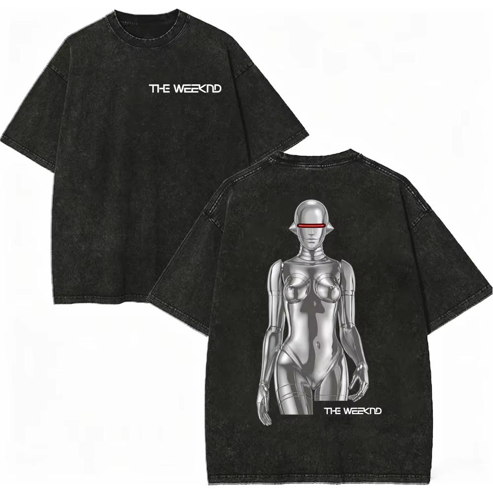 Summer Hot Sale Washed Vintage Rapper The Weeknd After Hours Til Dawn Tour 2026 T-shirts Men Women Hip Hop Punk Streetwear Oversized Tshirt