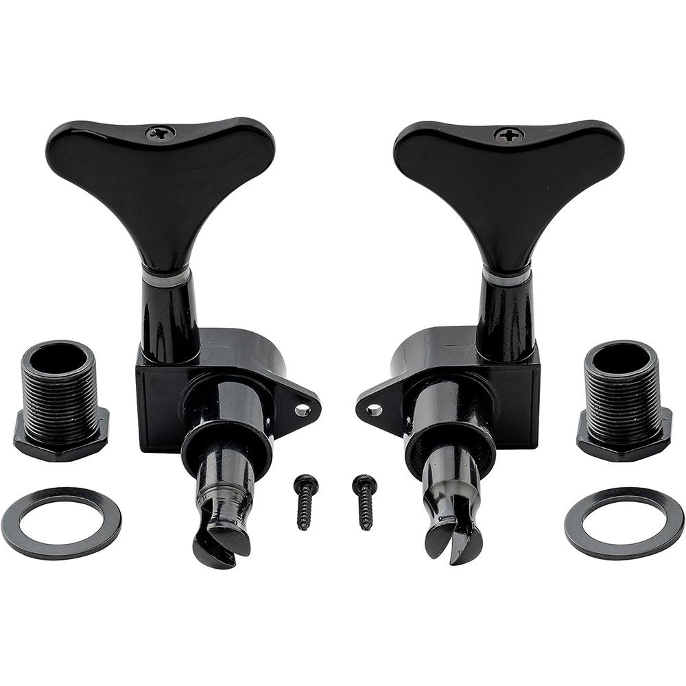 Черные литые колки 2L + 2R для электробаса для Precision Bass и Jazz Bass