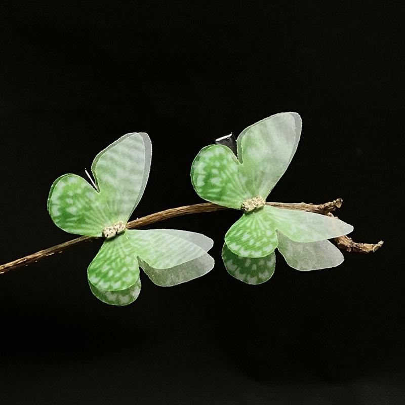 Желаю вам новую разноцветную двухслойную прозрачную заколку для волос в виде бабочки - милый детский аксессуар в винтажном европейском стиле