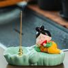 Traditional Cartoon Girl Incense Burner Creative Cute Sticks Incense Tray  Housewarming Gift