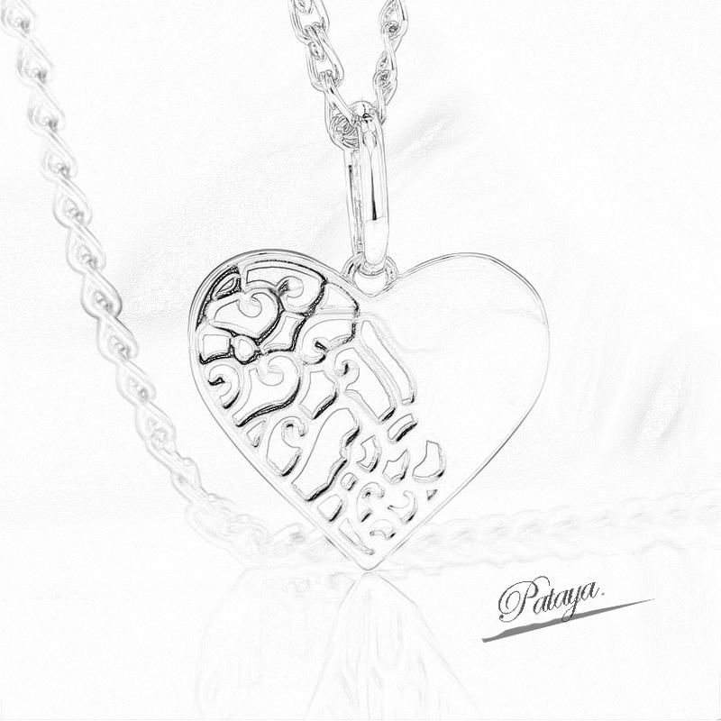 PATAYA Ожерелье в стиле полого сердца цвета розового золота «Романтика девочки-подростка»