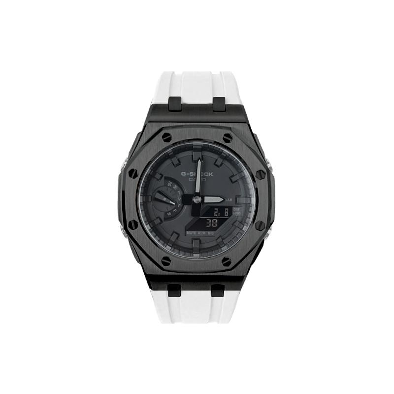 Casio Унисекс Жидкокристаллический, Аналогово-цифровой Двойной дисплей Серия Черные часы GA-2100-1A1(Часы1--)