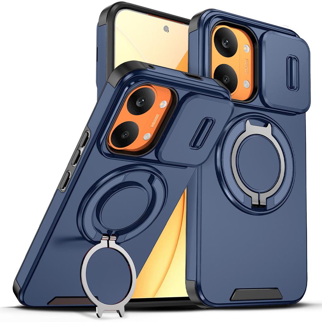 Чехол для Xiaomi Poco X8 Pro Max Чехол Poco X8 Pro Max Бронированный Слайдер Защита объектива камеры Задняя крышка Магнитное кольцо-держатель Coque