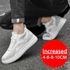 New Men Trendy Leather Sneakers Elevator Shoes Invisible Breathable Heightening Shoes 8/10cm Men's Casual Light Sneakers