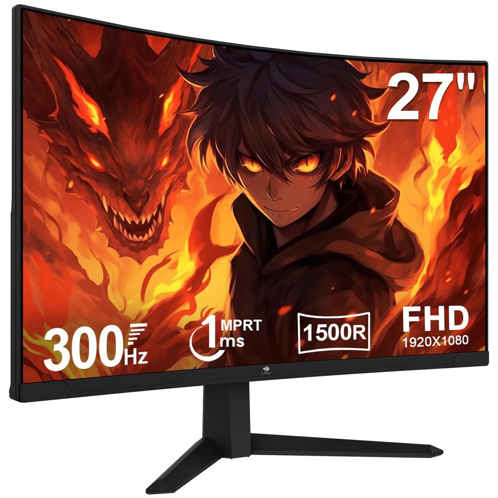Изогнутый игровой монитор Z 300 Гц 27 дюймов 1 мс дисплей LED FHD UG27S Z-Edge 1920x1080/Антибликовое покрытие/Панель VA/Изогнутый/Ультра