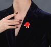 Модные высококлассные броши-булавки с красными розами, изысканный дизайн, броши для одежды с цветком из стразов, аксессуары для костюма, подарок для женщин, девушек