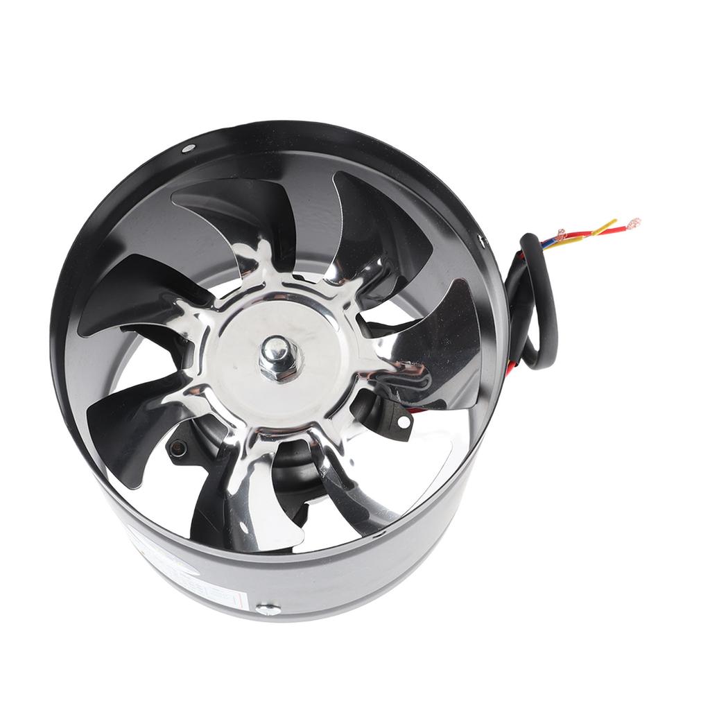 Канальный вентилятор Мощная вентиляция Металлический Высокоскоростной Двигатель с медной обмоткой Круглый Вытяжной вентилятор для ванной комнаты, кухни, подвала Черный