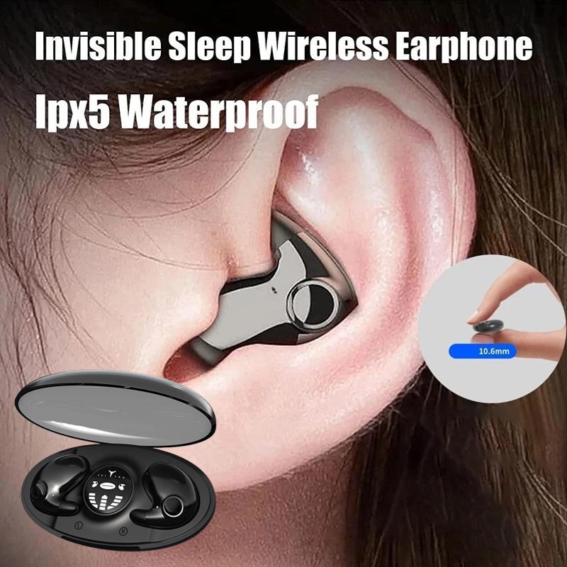 Invisible Sleep Wireless Earphone Noise Cancelling TWS Bluetooth 5.3 Headphones Hidden Earbuds IPX5 Waterproof Sports Headset