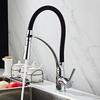 Black Sink Faucet Swivel Pull Down Kitchen Faucet Sink Tap Mounted Deck Bathroom Mounted Silicone Bending Hot and Cold Mixer