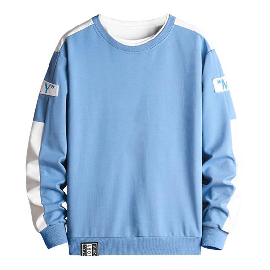 Winter Sweatshirt Long Sleeves Cold-proof Thermal Mid Length Men Autumn Sweatshirt for Daily Wear