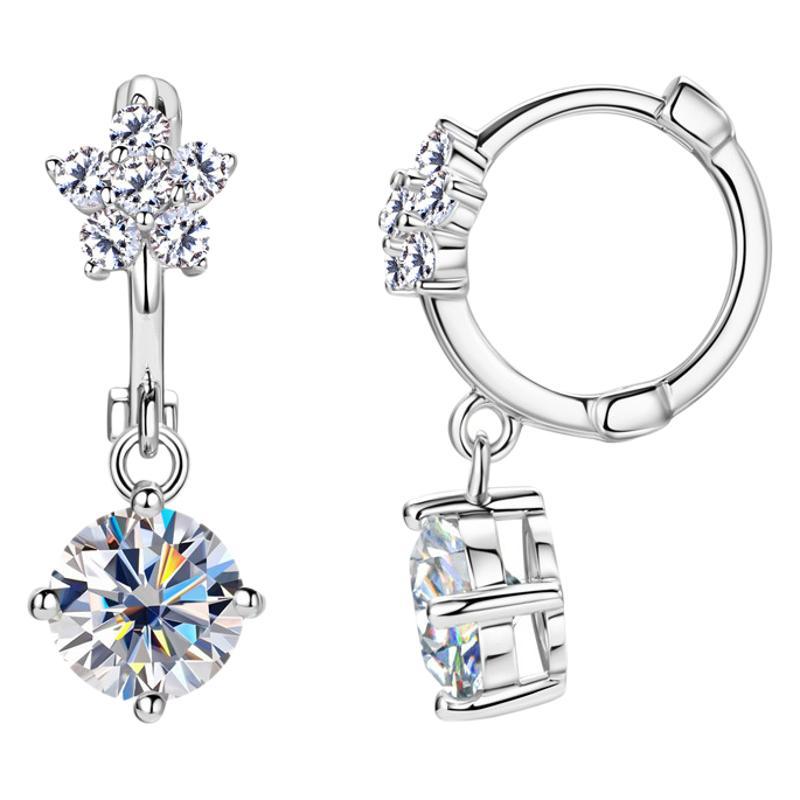 Gica Gema New Moissanite Earrings For Women Senior Sense Fringe Ear Clip Small Design Cold Wind White Ear Jewelry