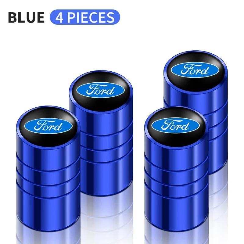 Car Sticker Ford 4pcs Car Wheel Air Valve Stem Cover Caps For Ford Focus Fiesta Ranger Mondeo Escort Falcon Flex S-MAX Kuga Must