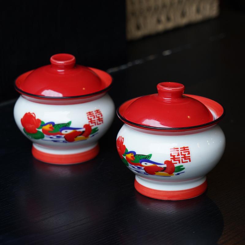 Creative nostalgic spittoon ashtray with lid household living room ceramic anti-fly ash ashtray birthday gift