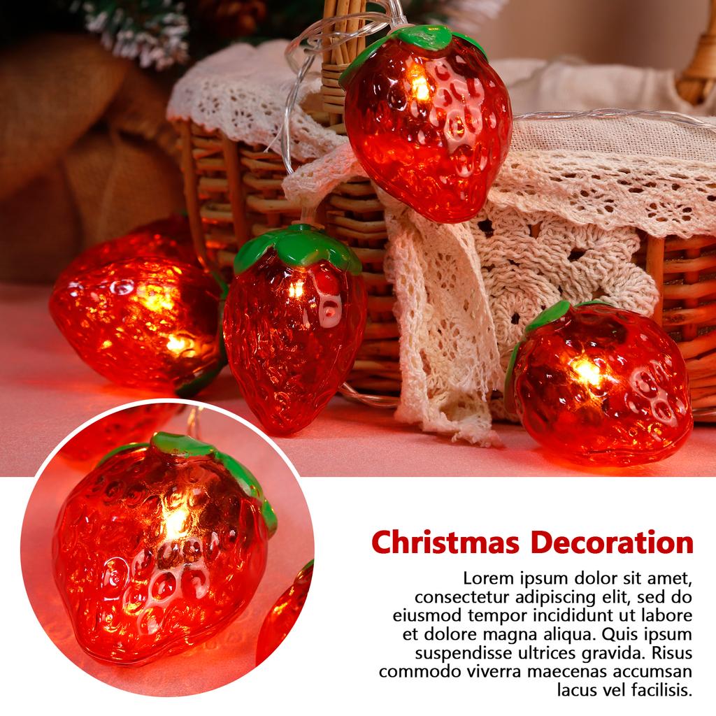 Светодиодная гирлянда в форме клубники, праздничный подарок, украшение комнаты, маленькие разноцветные огоньки