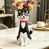 Unique Artistic Sculpture for Office Creative Long Neck Dog Vase Dry Flowers, Cute Cartoon Animal Flower Holder Small Dried Floral Arrangement