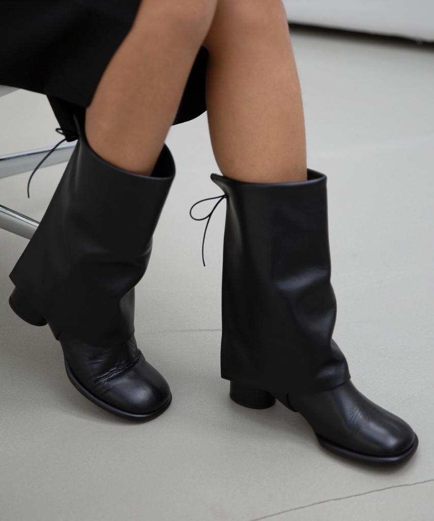 Then Moia Ankle Boots (Long Boot Cover) / Black