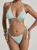 1011 new sexy European and American bikini split swimsuit women's wave cloth diamond chain swimsuit