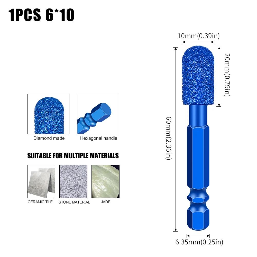 Шлифовальная головка с шестигранным хвостовиком, шлифовальная головка для мрамора, плитки и камня, новый тип паяной сверлильно-шлифовальной головки