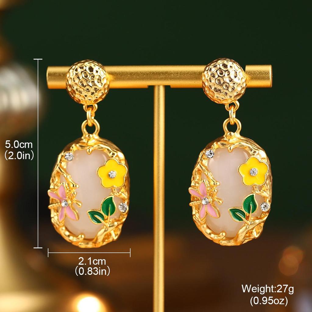 Серия картин Ван Гога и Моне: Серьги-пусеты «Французский цветок» из эмали с натуральным жемчугом, серебро 925 пробы, летняя коллекция.