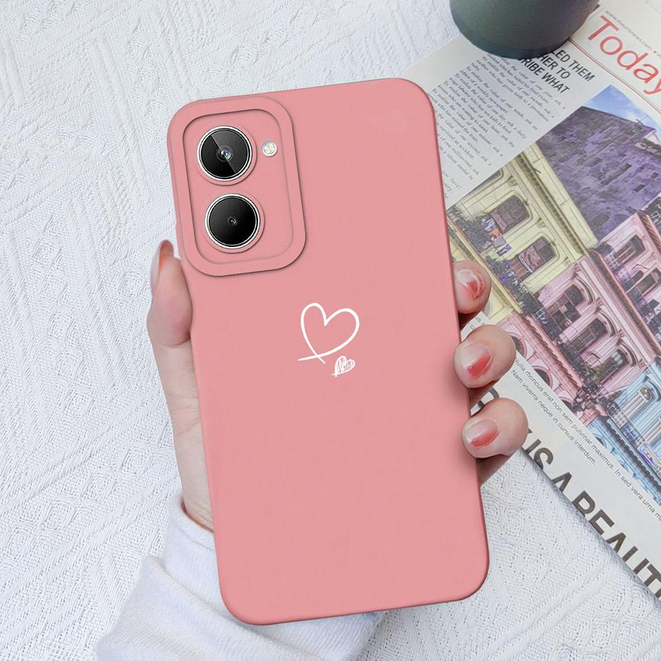 Чехлы с сердечками для OPPO Realme 5 6 7 8 9 10 Pro Pro + 5S 5i 6i Square Liquid, мягкий противоударный чехол для телефона, чехол для пары для OPPO Realme Fundas Coque