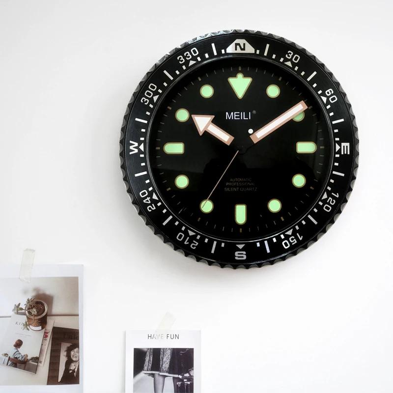 Luxury Silent Luminous Role Wall Clocks Modern New Design Quartz Wall Watches Famous Creative Silent Water Ghost Wall Role Watch