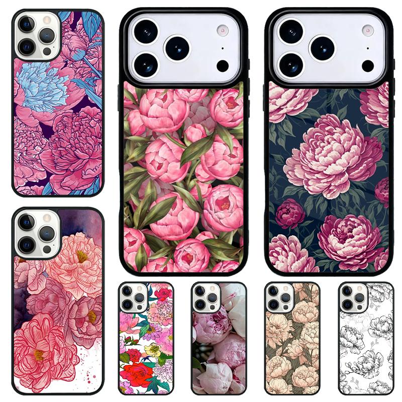 Чехол для телефона с пионом, нежный цветок, противоударный, для iPhone 17 Air 16e 15 11 12 14 13 Pro Max, Cover Coque