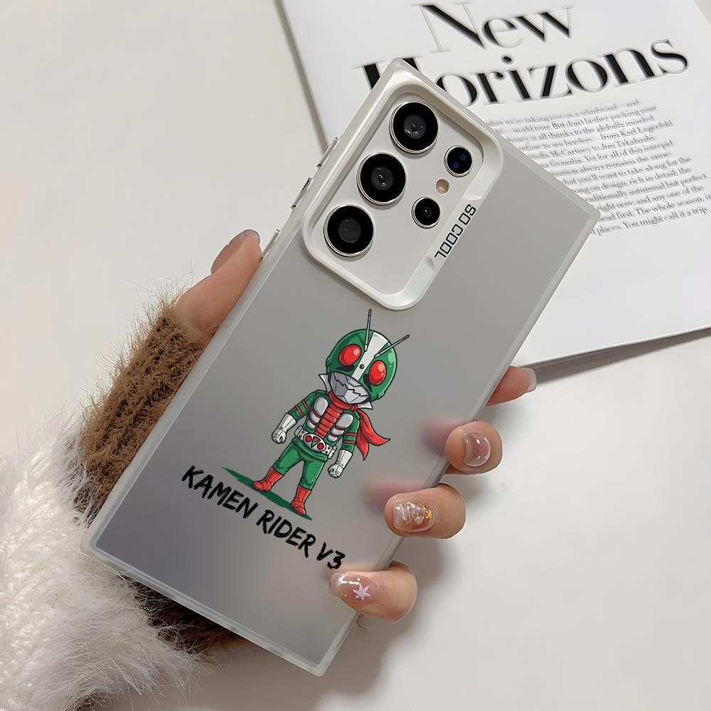 Классический чехол для телефона K-Kamen Rider для Samsung Galaxy S25 Edge S24 S23 S22 S21 S20 Ultra Funda Силиконовый Серебристый Чехол