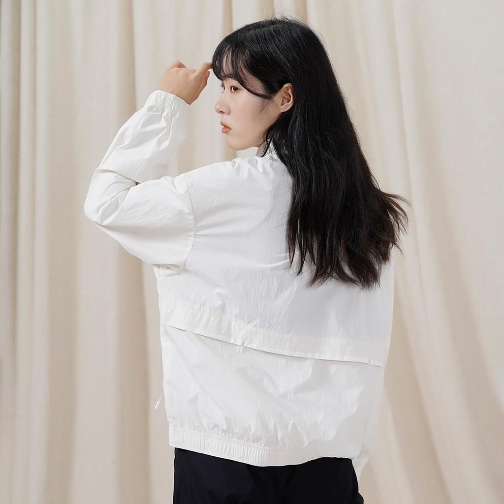 New Balance Jackets Women's White Stand Collar Moderate 5AC38372-WT